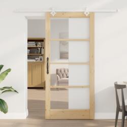 vidaXL Csúszóajtó hardver szett 93x202 cm tömör fenyő (3332259)