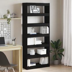 vidaXL Fekete Könyvespolc Fekete Fa 80 x 30 x 198 cm Polc (3333917)