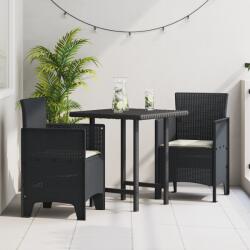 vidaXL Kerti Székek Párnákkal 2 db Antracit Műanyag Rattan (847452)