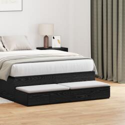 vidaXL Ágyas fiókok Fekete 120x36.5x16.5 cm Mérnöki fa (866940) - vidaxl