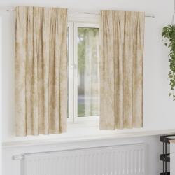 vidaXL Velúr Függöny 2 db Pálcataszkolt Krém 175x140 cm (4107699)