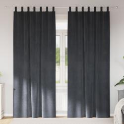 vidaXL Félig Sötétítő Függöny Hurokfülekkel 2 db Világosszürke Velúr (4107266) - vidaxl
