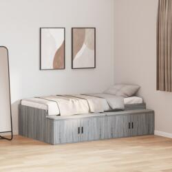 vidaXL Tároló Ágykeret Szürke Sonoma 100x200 cm (3335186)