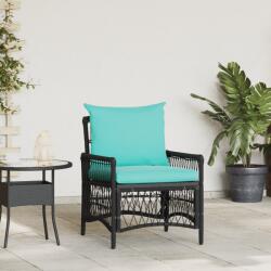 vidaXL Kerti Szék Párnákkal Fekete 60x70x78 cm Poli Rattan (42006225)