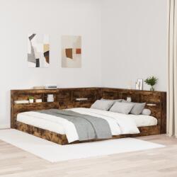 vidaXL Könyvespolc Ágy Füstölt Tölgy 180x200 cm Mérnöki Fa (3335747)