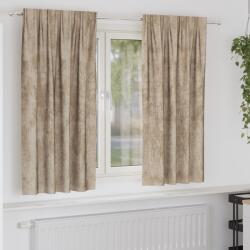 vidaXL Plüss Függönyök 2 db Szemekkel Bézs 175x140 cm (4107709)