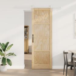 vidaXL Csúszó Ajtó Hardverrel 78x232 cm Tömör Fenyőfa (3333698)