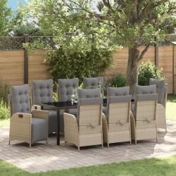 vidaXL 9 darabos kertibútor szett Bézs Poli Rattan (3380567) - vidaxl