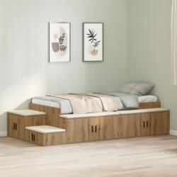 vidaXL Tároló Ágykeret Kézműves Tölgy 80x200 cm (3335580)