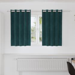 vidaXL Feketeárnyékos Függönyök Személyfogókkal 2 db Sötét Zöld Velúr (4107208) - vidaxl