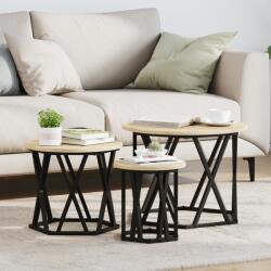 vidaXL Fésült Oldaltáblák 3 db Sonoma Tölgy Mérnöki Fa (868256) - vidaxl