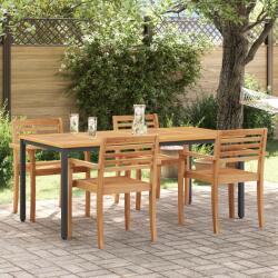 vidaXL Kerti Asztal 180x90x75 cm Szilárd Akácfa és Fém (4010612) - vidaxl
