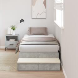vidaXL Tároló Ágykeret Beton Szürke 100x200 cm (3335616)