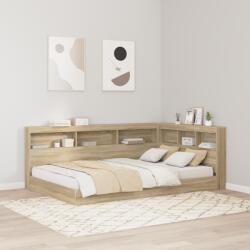 vidaXL Könyvespolcos ágy Sonoma tölgy 120x200 cm Mérnöki fa (3335725)