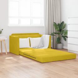 vidaXL Földi Kanapé ágy 2 az 1-ben Sárga 124x204x61 cm Bársony (4106707)