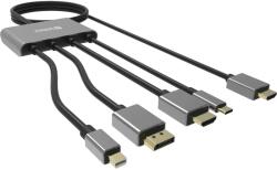 Sandberg 509-21 video átalakító kábel 2 M HDMI A-típus (Standard) DisplayPort + Mini DisplayPort + HDMI + USB Type-C Fekete (509-21) (509-21)