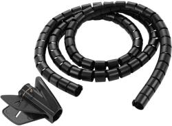 Techly Kabelmanagement mit Einzugshilfe, 2.5m, 25mm, Schwarz (ISWT-KIT-BK) (ISWT-KIT-BK)