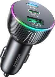 JOYROOM Car charger Joyroom JR-CL26, 2x USB-C PD, 1x USB 70W (black) (JYR636) (JYR636)