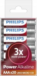 Philips Power Alkaline LR03P20T/10 háztartási elem Újratölthető elem AAA Lúgos (8712581622145) (8712581622145)
