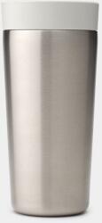 Brabantia Make&Take Insulated Flask duplafalú termoszbögre 360ml, hideg és meleg italok számára, szivárgásmentes, snap lid fedél, r. m. acél, világosszürke - 228704 (228704) (228704)