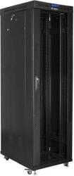Lanberg FF01-6042-12BL 19" 42U SZÉL: 600mm MÉLY: 1000mm MAG: 2097mm lapraszerelt LCD üvegajtós fekete rack szekrény (FF01-6042-12BL) (FF01-6042-12BL)