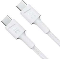 Green Cell KABGC31W USB-C apa - USB-C apa 3.0 Adat és töltő kábel - Fehér (0.3m) (KABGC31W) (KABGC31W)