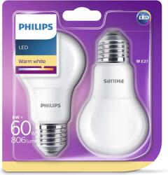 Philips Consumer LED bulb 8-60W A60 E27 827 FR ND 2 pack (929001234361) (929001234361)