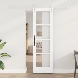 vidaXL Csúszó Ajtó Hardver Szettel "ORKDAL" Fehér Tömb Fa & Üveg (3331874)