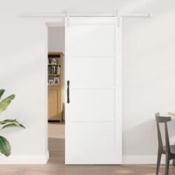 vidaXL csúszóajtó hardver készlettel Fehér 78x202 cm Tömbfa fenyő (3333219)