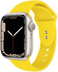 Crong Liquid Apple Watch S1/2/3/4/5/6/7/8/SE Szilikon szíj 38/40/41mm - Citromsárga (CRG-40LQB-YEL) (CRG-40LQB-YEL)