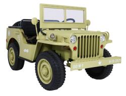 Ramiz Retro Katonai 4x4 Elektromos autó - Bézs (PA. JH-101. BEZ) (PA.JH-101.BEZ)