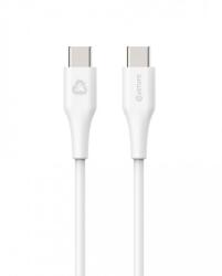 eSTUFF Infinite Super Soft USB Type-C apa - USB Type-C apa Adat és töltő kábel - Fehér (3m) (ES604370) (ES604370)