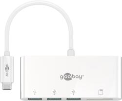 Goobay 40759 USB-C USB HUB (3xUSB-A / SD / MicroSD) - Fehér (40759) (40759)