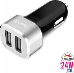 Crong CRG-PWRC-USB24-ALU USB-A Autós gyorstöltő 24W - Szürke / Fekete (CRG-PWRC-USB24-ALU) (CRG-PWRC-USB24-ALU)