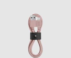 Native Union USB-A apa - Lightning apa 2.0 Adat és töltő kábel - Rózsaszín (1.2m) (BELT-L-ROS-2-NP) (BELT-L-ROS-2-NP)