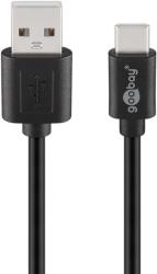 Goobay 55468 USB-A apa - USB-C apa 2.0 Adat és töltőkábel - Fekete (1.8m) (55468) (55468)