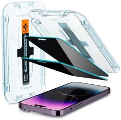 Spigen Glass EZ Fit Privacy Apple iPhone 14 Pro Edzett üveg kijelzővédő (2db / csomag) (AGL05215) (AGL05215)