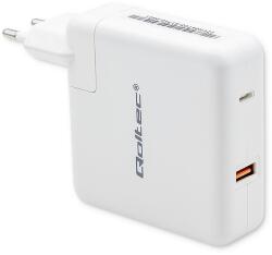 Qoltec GaN USB-A/USB-C Hálózati töltő - Fehér (108W) (51710) (51710)
