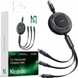 Mcdodo 3-in-1 USB-C to USB-C / Lightning / Micro USB cable, Mcdodo CA-3730, 1.2m (black) (CA-3730) (CA-3730)