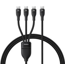 Baseus Flash Series USB-C apa - 3xUSB-C apa Adat és gyorstöltő kábel 1, 5m - Fekete (P10377503111-00) (P10377503111-00)