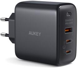 AUKEY PA-B6T 2x USB Type-C / 1x USB Type-A Hálózati töltő - Fekete (65W) (PA-B6T) (PA-B6T)
