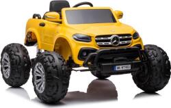 LEAN Toys Mercedes DK-MT950 4x4 12 V Elektromos Kisautó 9776 - LCD Kijelzővel, Nyitható Ajtókkal, Szülői Távirányítóval, Lakkozott Sárga (9776-uniw) (9776-uniw)