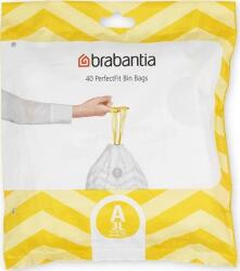 Brabantia PerfectFit szemeteszsák, A méret, 3-5L, visszazárható adagoló csomag, 40 zsák/csomag - 137600 (137600) (137600)
