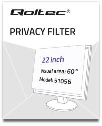 Qoltec RODO GDPR 22" Betekintésvédelmi monitorszűrő (51056) (51056)