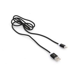 Platinet PUCDPFB1B Lightning - USB Kábel 1m - Fekete szövetborítással (PUCDPFB1B) (PUCDPFB1B)