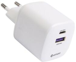 eSTUFF Infinite 1x USB Type-C / 1x USB Type-A GaN Hálózati töltő - Fehér (67W) (ES637065) (ES637065)