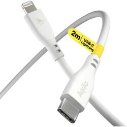 Aqiila CS22 USB-C apa - Lightning apa 2.0 Adat és töltő kábel 2m - Fehér (AQCBPBIC4SI843) (AQCBPBIC4SI843)