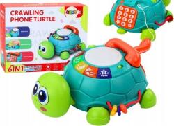 LeanToys Interaktív Oktató Teknős Telefon - 6in1, Fényekkel, Zöld (19700) (19700)
