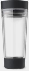 Brabantia Make & Take Travel Tea Cup duplafalú termoszbögre 360ml, szivárgásmentes, snap lid fedél, beépített teafilter tartó, sötétszürke - 228766 (228766) (228766)