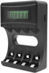 Qoltec 50654 4x R03 AAA / R6 AA NiMH Akkumulátor töltő (50654) (50654)
